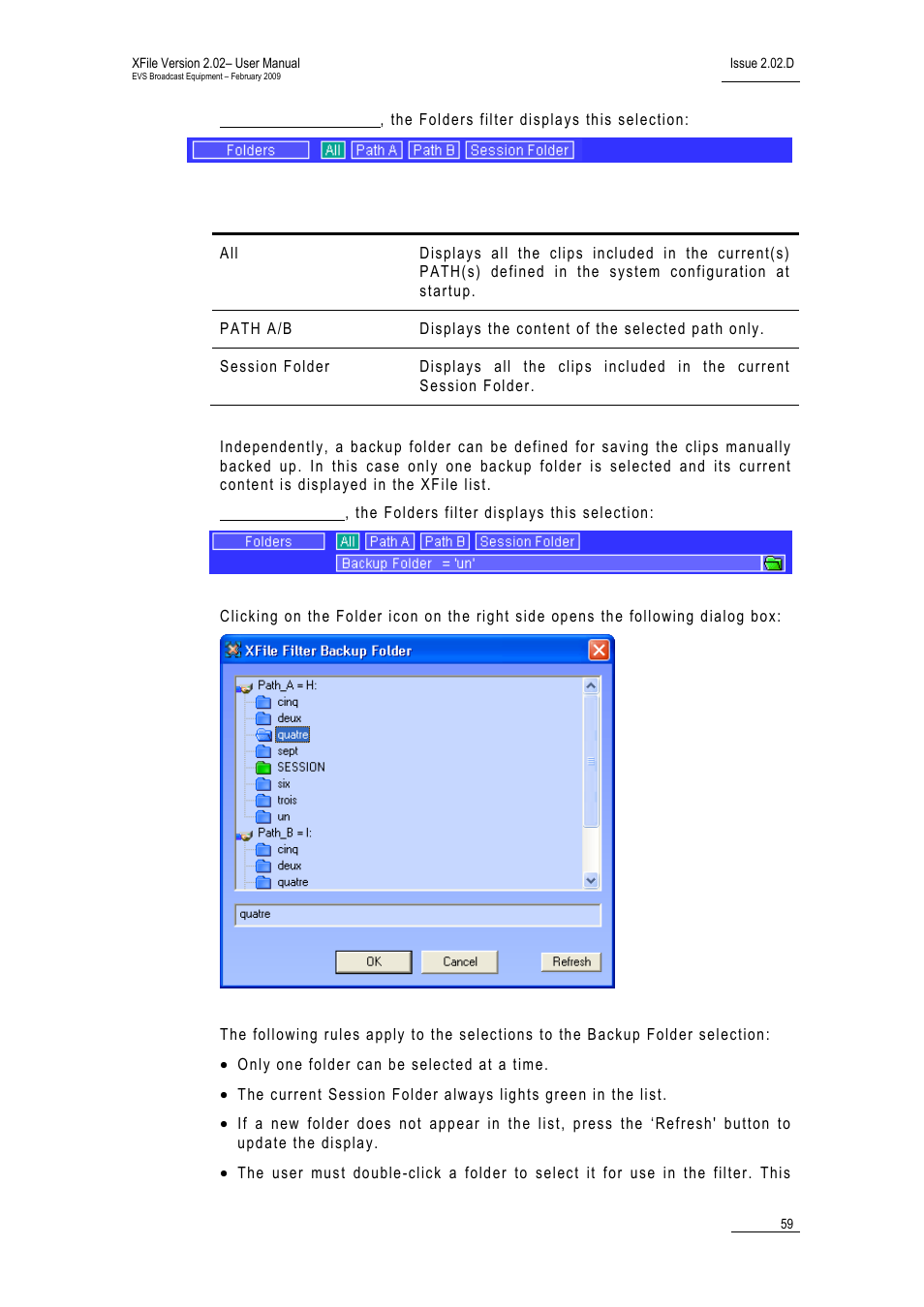 EVS Xfile Version 2.02 - February 2009 User Manual User Manual | Page 60 / 189