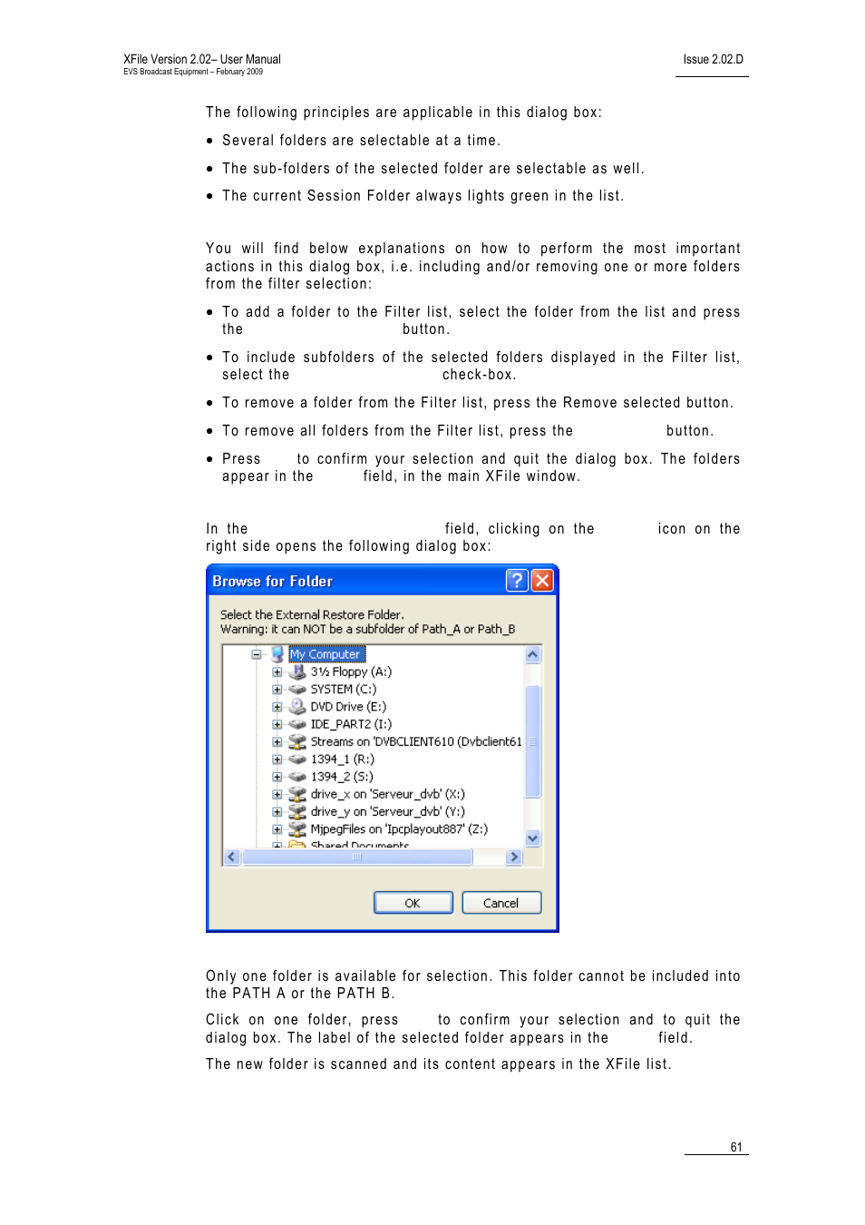 EVS Xfile Version 2.02 - February 2009 User Manual User Manual | Page 62 / 189