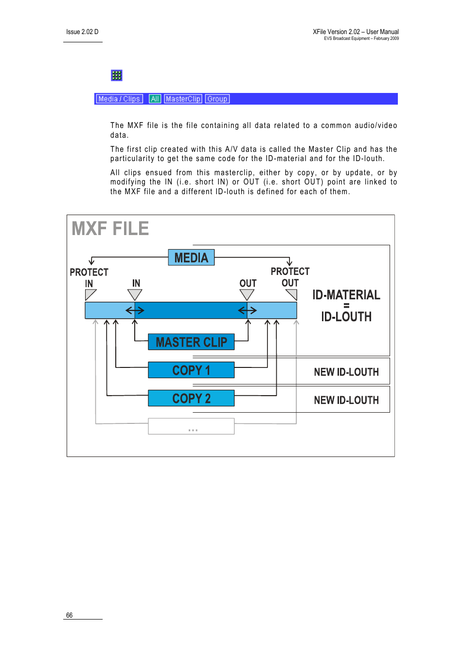 Media / clips | EVS Xfile Version 2.02 - February 2009 User Manual User Manual | Page 67 / 189