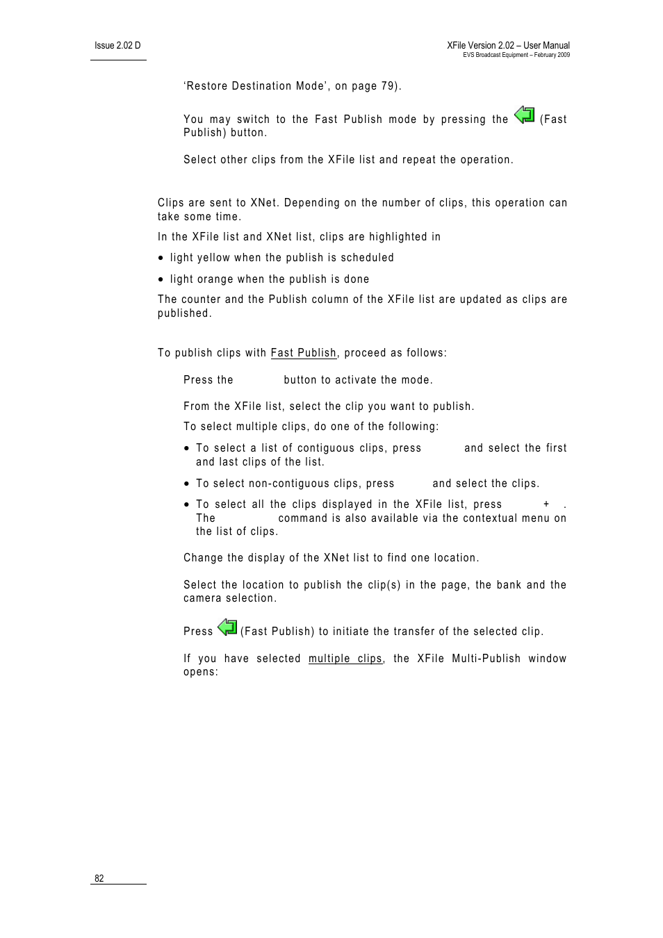 EVS Xfile Version 2.02 - February 2009 User Manual User Manual | Page 83 / 189