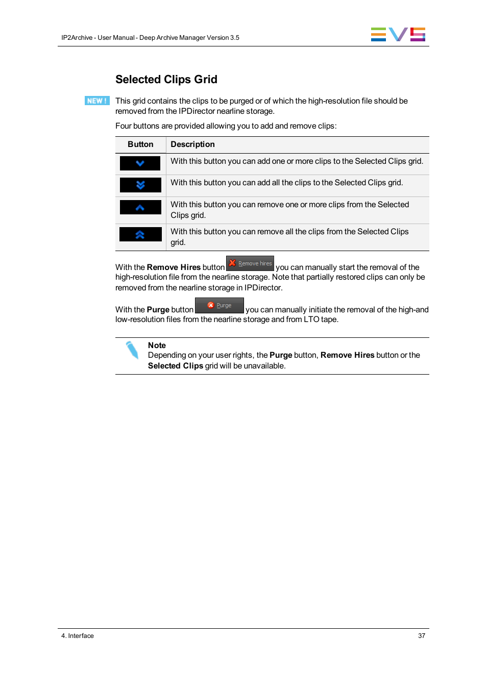 Selected clips grid | EVS IP2Archive Deep Archive Manager Version 3.5 - July 2013 User Manual User Manual | Page 45 / 113