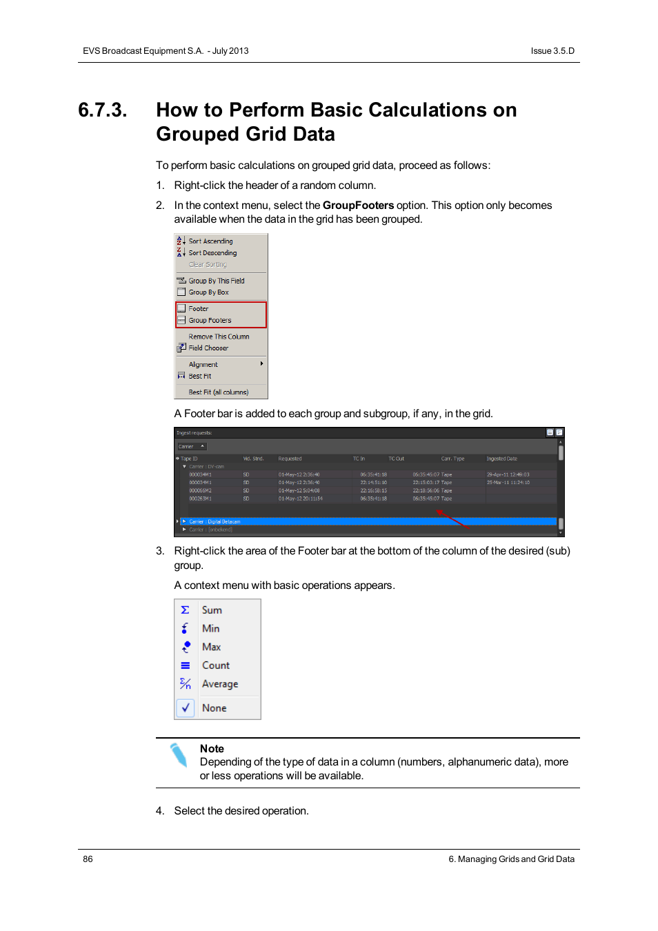 EVS IP2Archive Deep Archive Manager Version 3.5 - July 2013 User Manual User Manual | Page 94 / 113