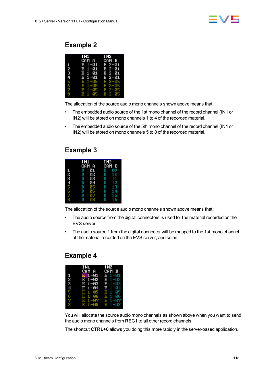 Example 2, Example 3, Example 4 | EVS XT2 Version 11.01 - November 2012 Configuration Manual User Manual | Page 128 / 234