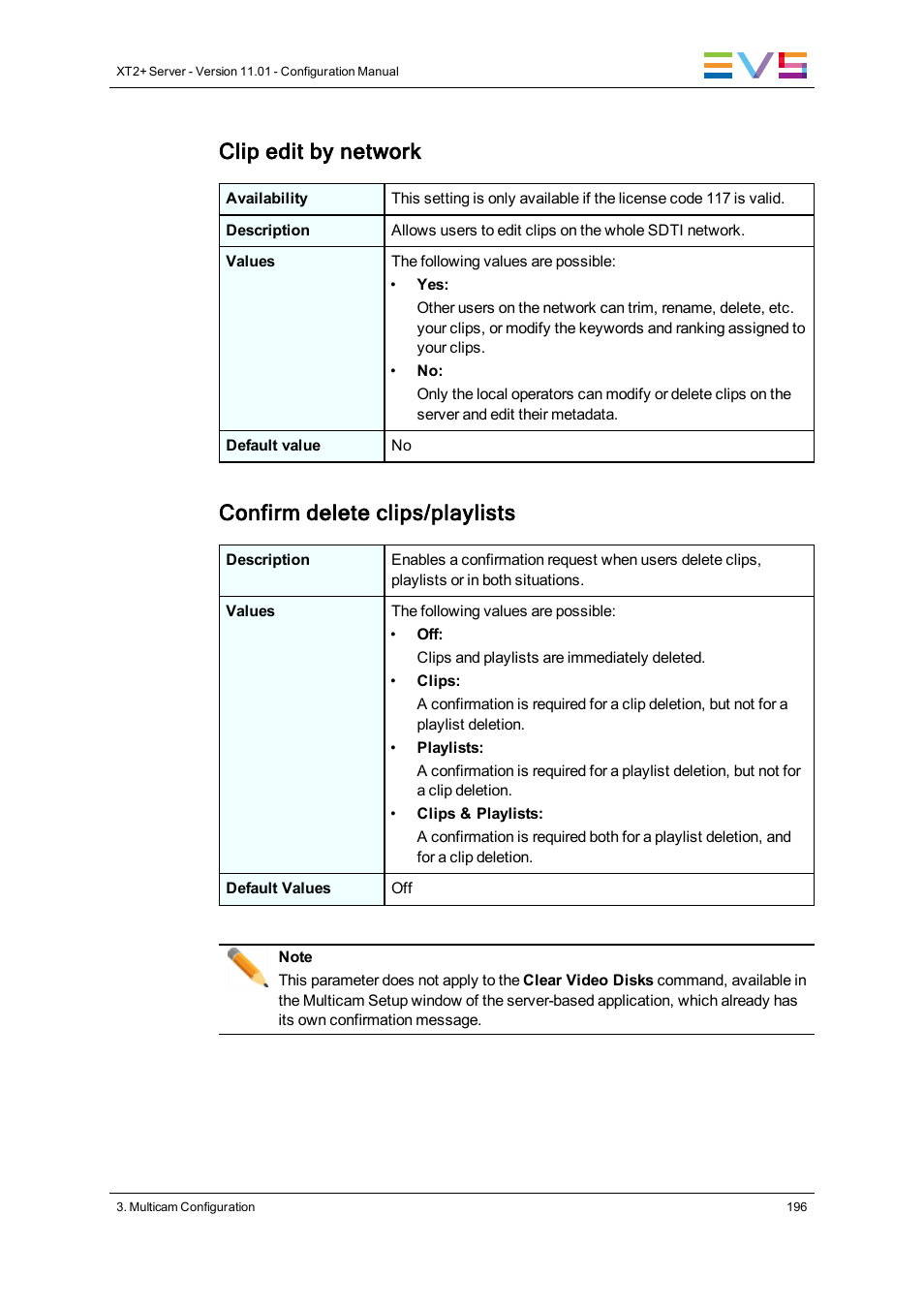 Clip edit by network, Confirm delete clips/playlists | EVS XT2 Version 11.01 - November 2012 Configuration Manual User Manual | Page 206 / 234