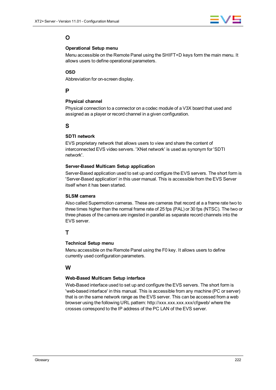 EVS XT2 Version 11.01 - November 2012 Configuration Manual User Manual | Page 232 / 234