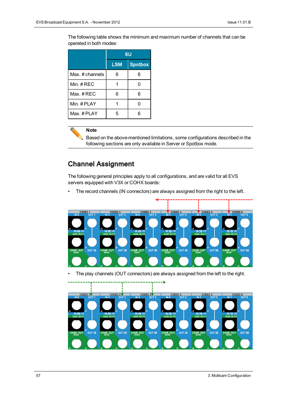 Channel assignment | EVS XT2 Version 11.01 - November 2012 Configuration Manual User Manual | Page 67 / 234