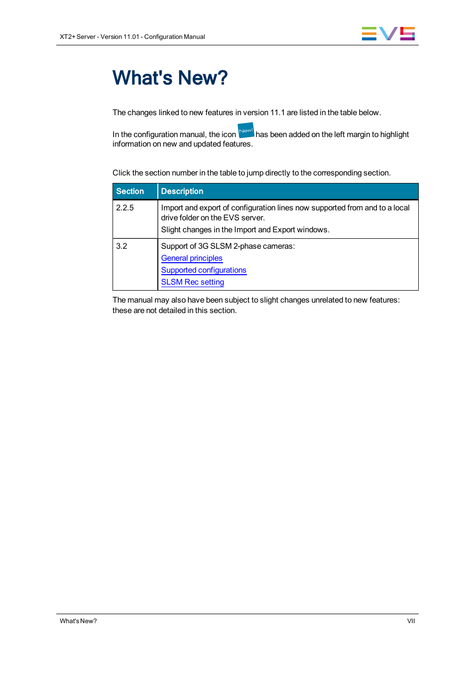 What's new | EVS XT2 Version 11.01 - November 2012 Configuration Manual User Manual | Page 9 / 234