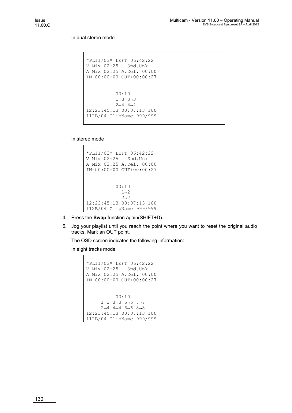 EVS MulticamLSM Version 11.00 Operating Manual User Manual | Page 140 / 199