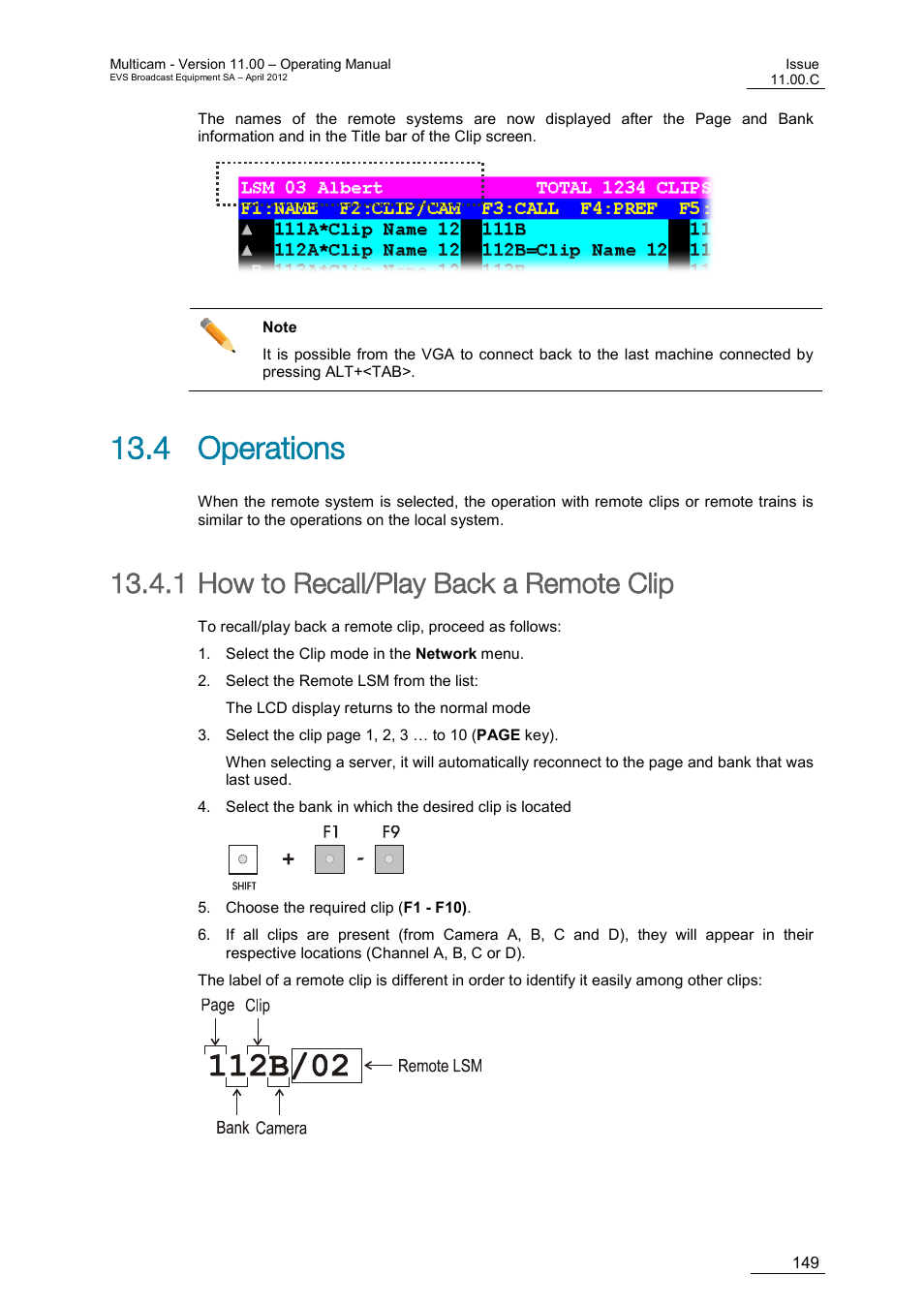 Operations, How to recall/play back a remote clip, 4 operations | 1 how to recall/play back a remote clip | EVS MulticamLSM Version 11.00 Operating Manual User Manual | Page 159 / 199