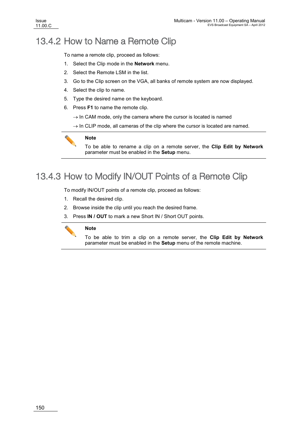 How to name a remote clip, How to modify in/out points of a remote clip, 2 how to name a remote clip | 3 how to modify in/out points of a remote clip | EVS MulticamLSM Version 11.00 Operating Manual User Manual | Page 160 / 199