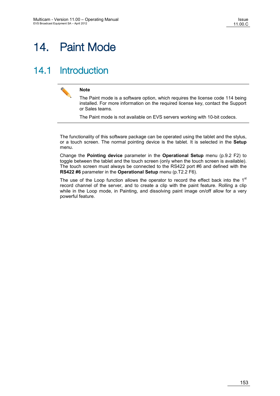 Paint mode, Introduction, Aint | 1 introduction | EVS MulticamLSM Version 11.00 Operating Manual User Manual | Page 163 / 199