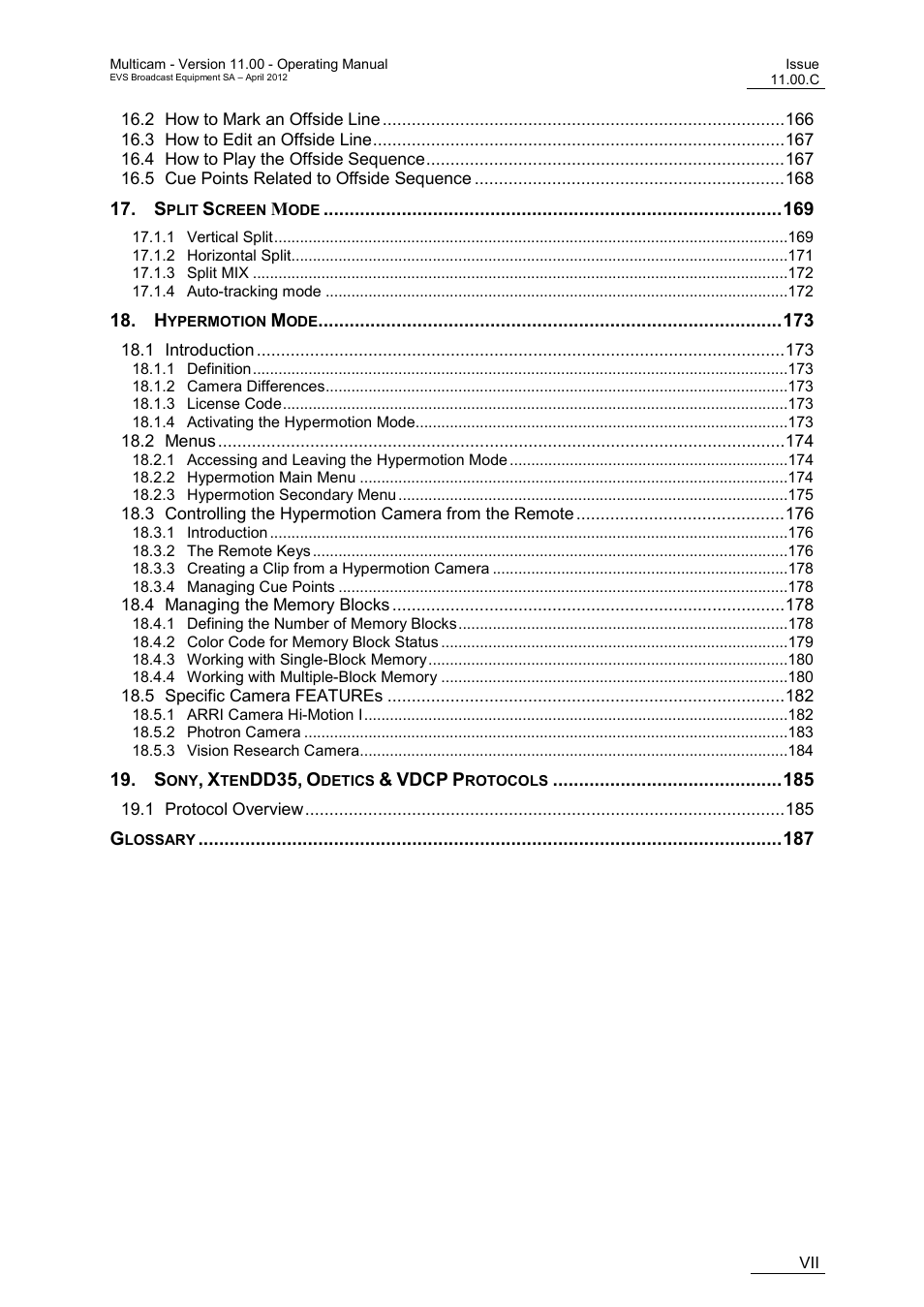 EVS MulticamLSM Version 11.00 Operating Manual User Manual | Page 9 / 199