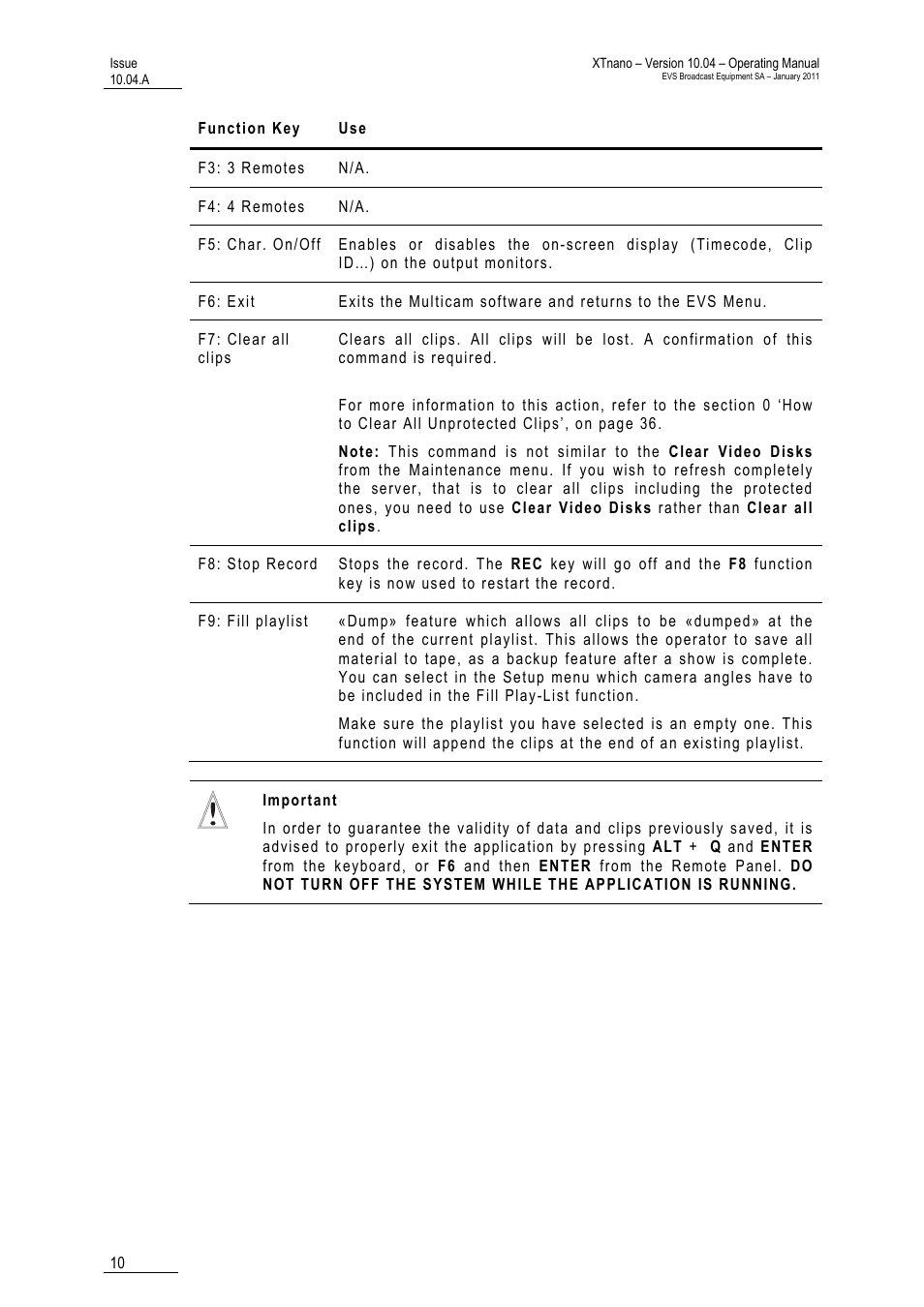 EVS XTnano Version 10.04 - January 2011 Operation Manual User Manual | Page 18 / 98