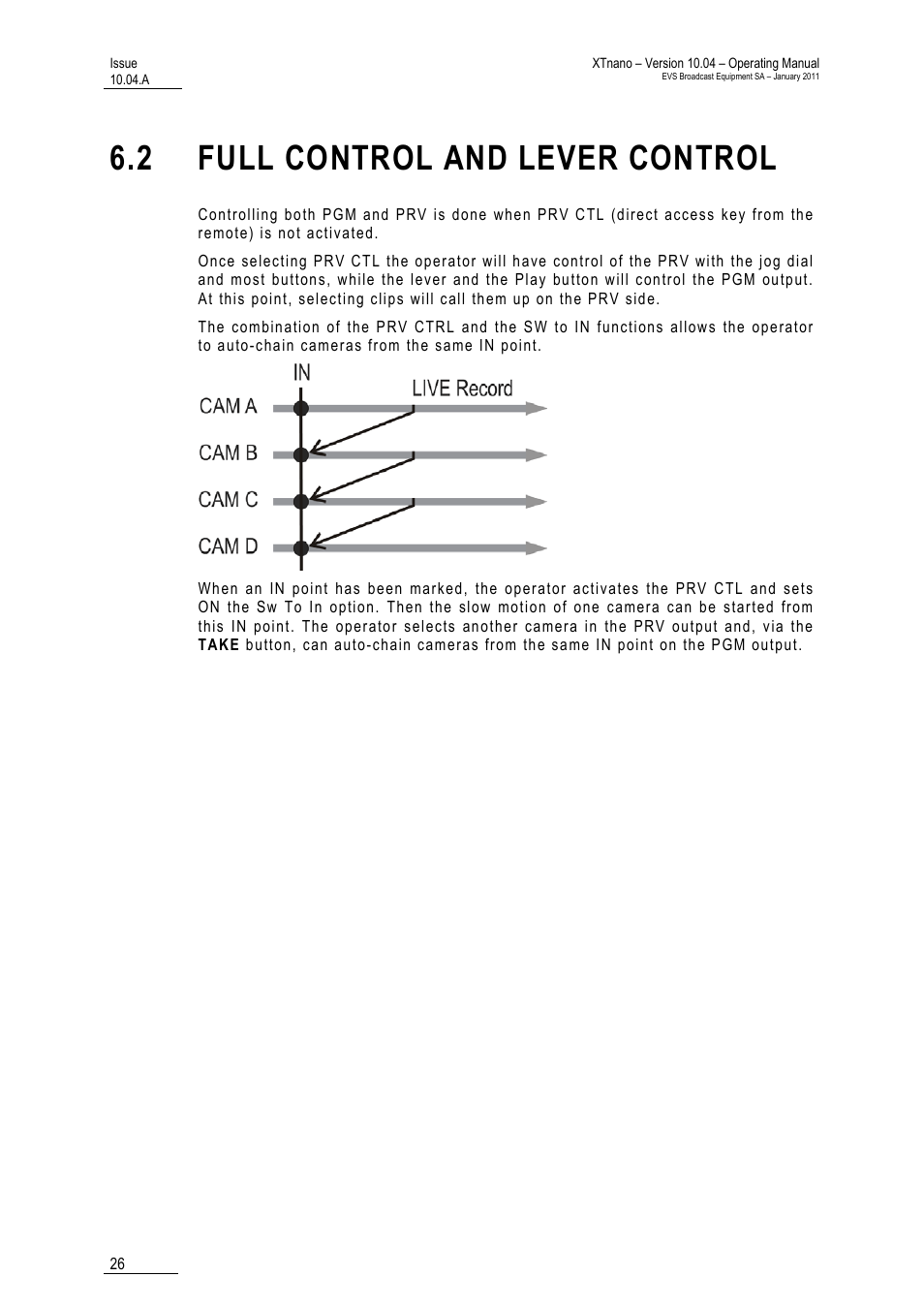 2 full control and lever control, Ntrol | EVS XTnano Version 10.04 - January 2011 Operation Manual User Manual | Page 34 / 98
