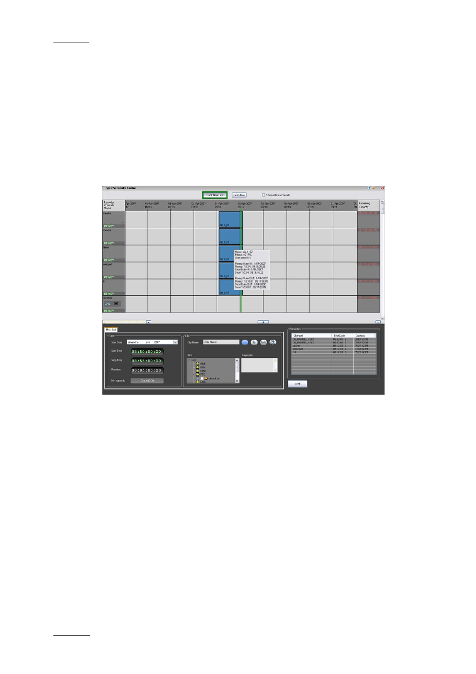 5 recorder panel, 6 ingest scheduler, 7 vtr control panel | Recorder panel, Ingest scheduler, Vtr control panel, 7 vtr | EVS IPDirector Version 4.4 - March 2008 Part 1 User's Manual User Manual | Page 17 / 66