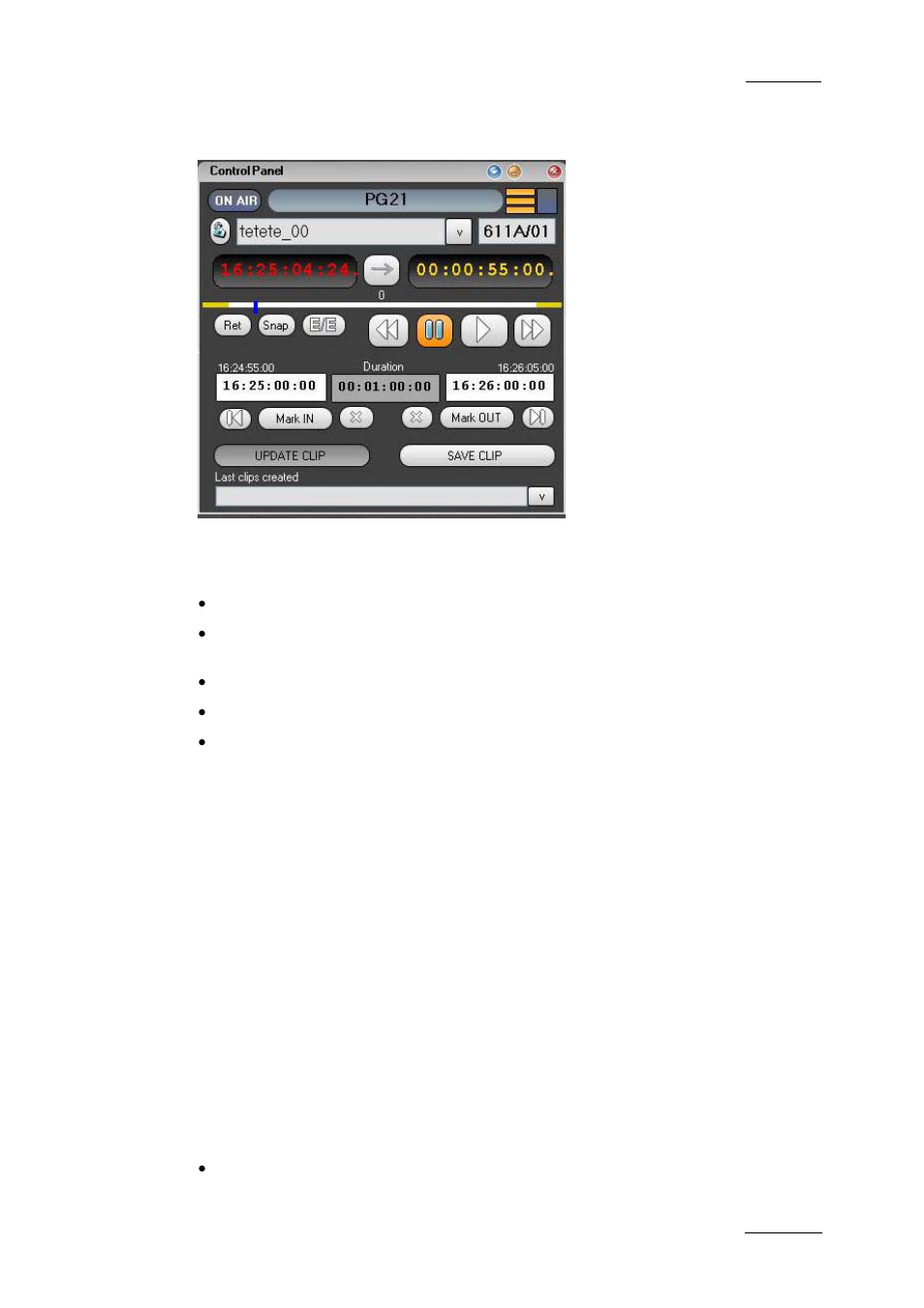 8 player control panel, 9 play-list editor, Player control panel | Play-list editor, Layer, Ontrol, Anel, Ditor | EVS IPDirector Version 4.4 - March 2008 Part 1 User's Manual User Manual | Page 18 / 66
