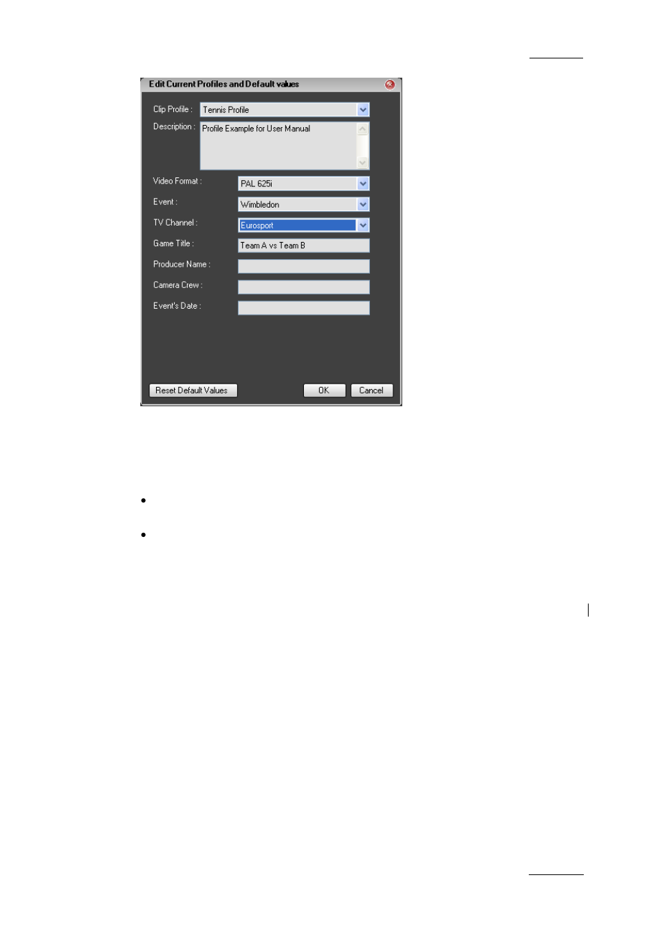 2 current profile, Current profile, Urrent | Rofile | EVS IPDirector Version 4.4 - March 2008 Part 1 User's Manual User Manual | Page 42 / 66