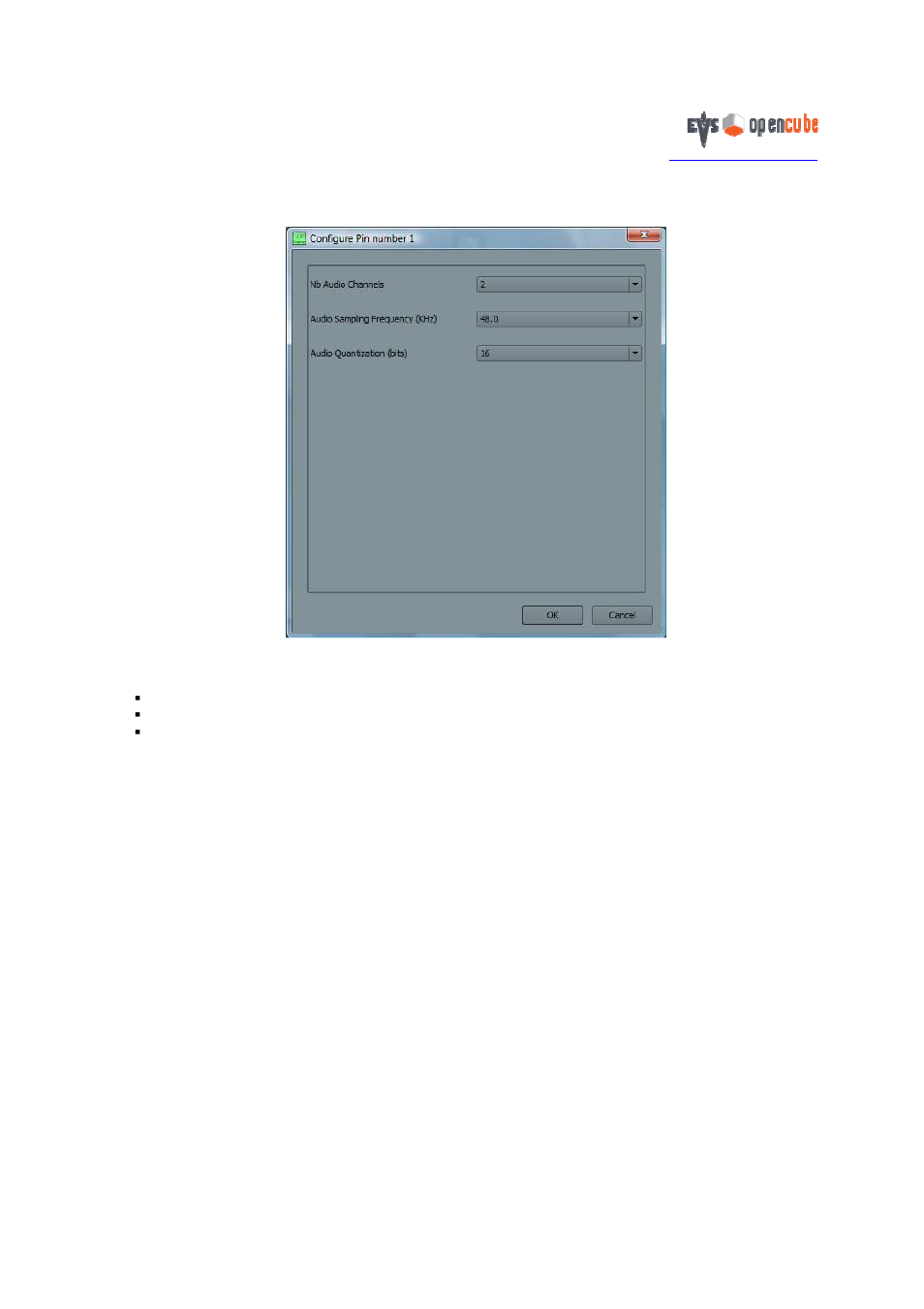 4 aiff, wav and pcm streams | EVS OpenCube XFConverter v1.3 - User Guide User Manual | Page 19 / 38