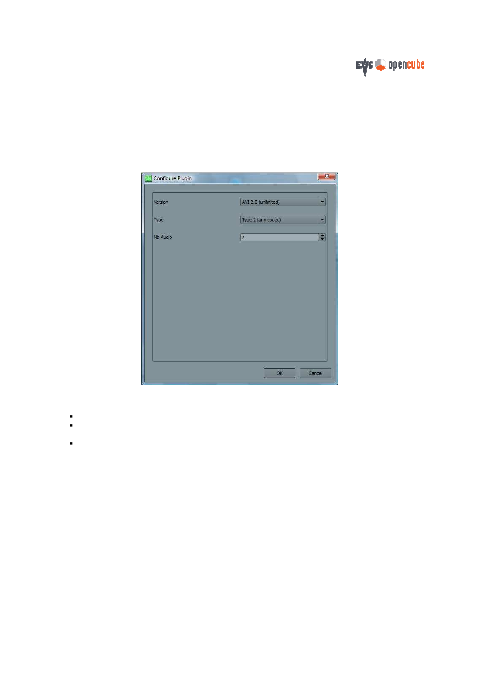 4 plug-in configuration, 1 avi plug-in | EVS OpenCube XFConverter v1.3 - User Guide User Manual | Page 24 / 38