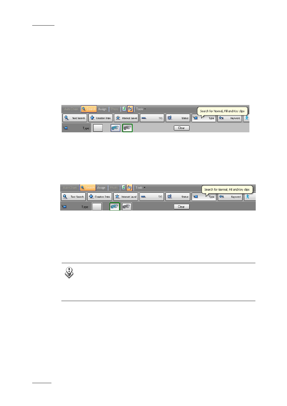 6 browsing for key and fill clips, Key clips, Fill clips | Fill & key clips, Browsing for key and fill clips | EVS IPDirector Version 4.4 - March 2008 Part 3 User's Manual User Manual | Page 109 / 188