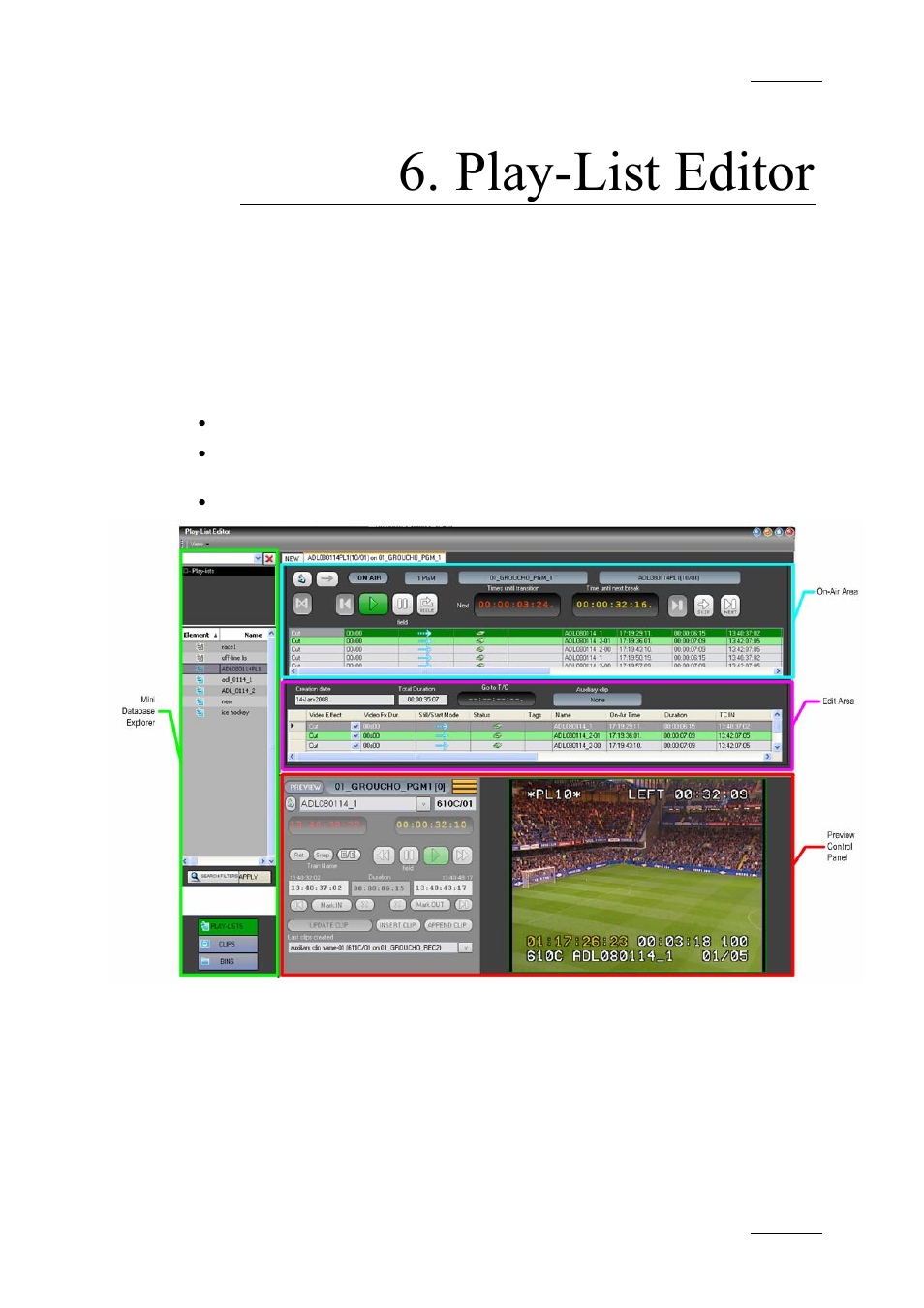 1 introduction, Play-list editor | EVS IPDirector Version 4.4 - March 2008 Part 3 User's Manual User Manual | Page 110 / 188