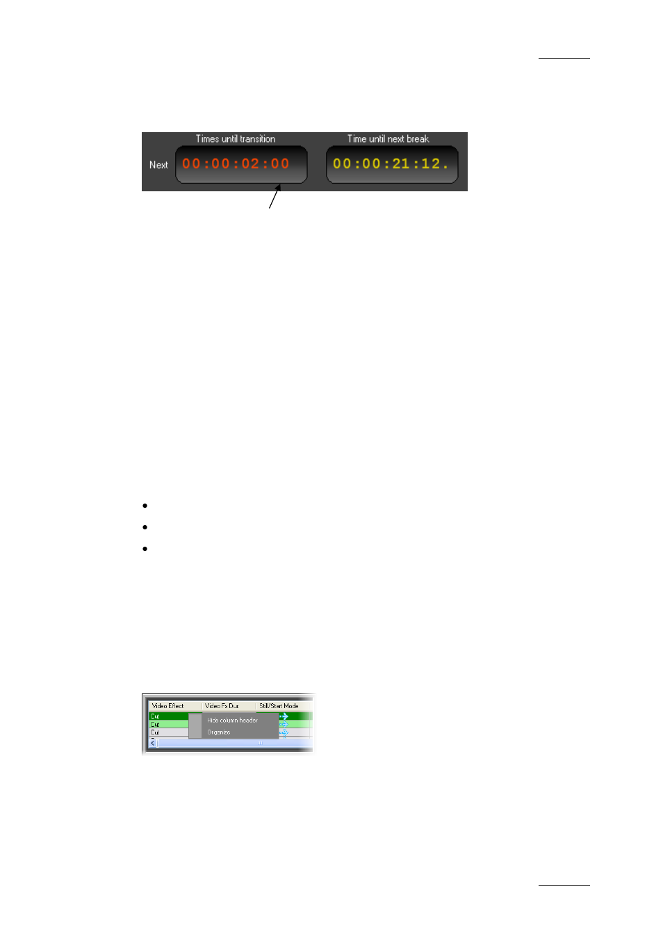 On-air time display, Display options in the elements area | EVS IPDirector Version 4.4 - March 2008 Part 3 User's Manual User Manual | Page 126 / 188