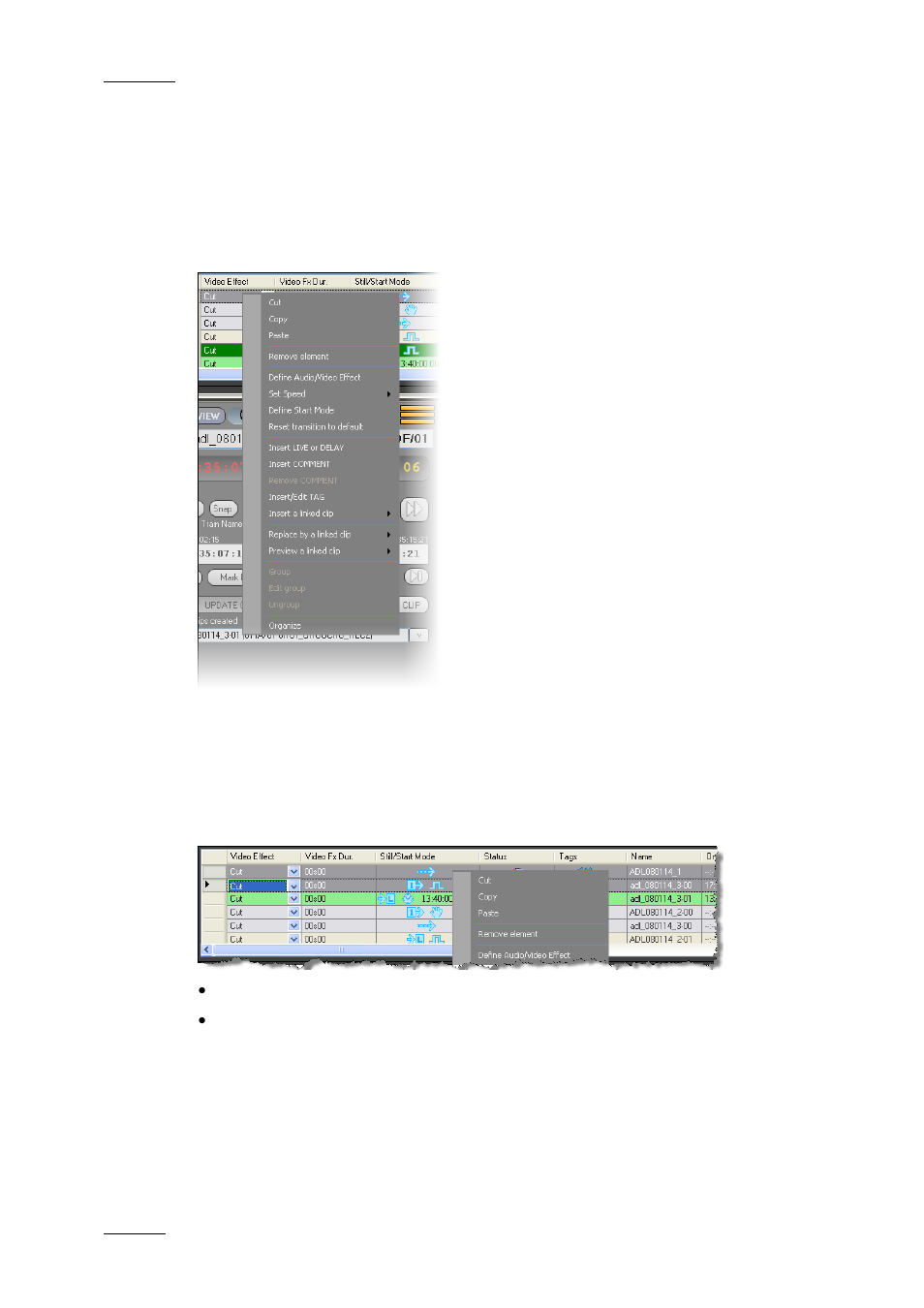 3 using contextual menus to edit a play-list, Cut/copy/paste an element | EVS IPDirector Version 4.4 - March 2008 Part 3 User's Manual User Manual | Page 137 / 188