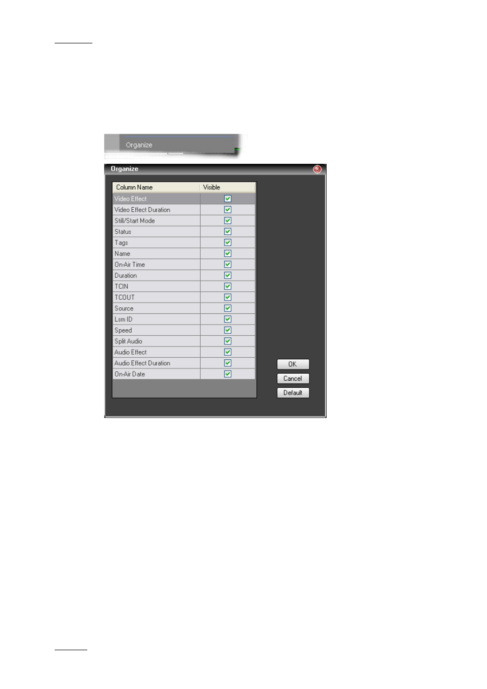 4 organizing the columns of the edit play-list tab | EVS IPDirector Version 4.4 - March 2008 Part 3 User's Manual User Manual | Page 155 / 188