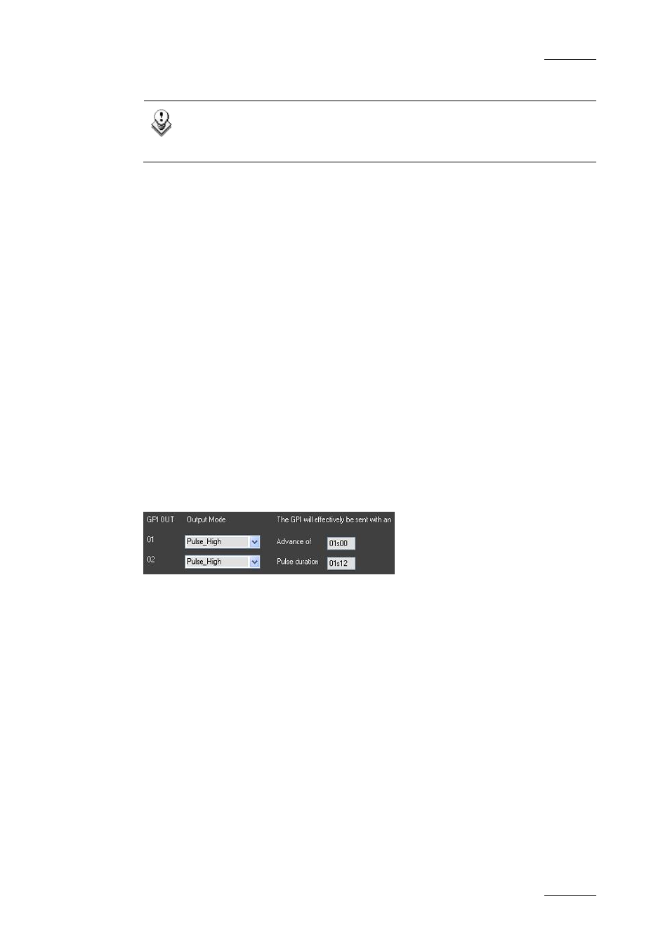 Delay, 5 output gpi configuration pane, Example | Output gpi configuration pane, 5 output, Onfiguration | EVS IPDirector Version 4.4 - March 2008 Part 3 User's Manual User Manual | Page 178 / 188