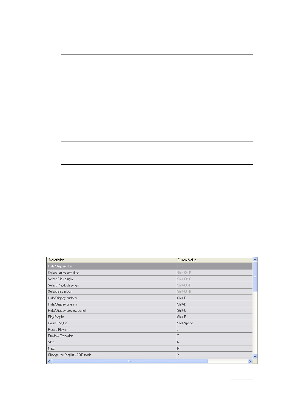 11 play-list editor shortcuts | EVS IPDirector Version 4.4 - March 2008 Part 3 User's Manual User Manual | Page 180 / 188