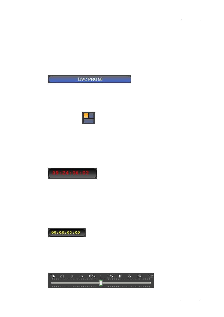 2 screen elements and functions, Device bar, Mode selector | Time code field, Preroll field, Jog bar, Creen elements and functions | EVS IPDirector Version 4.4 - March 2008 Part 3 User's Manual User Manual | Page 26 / 188