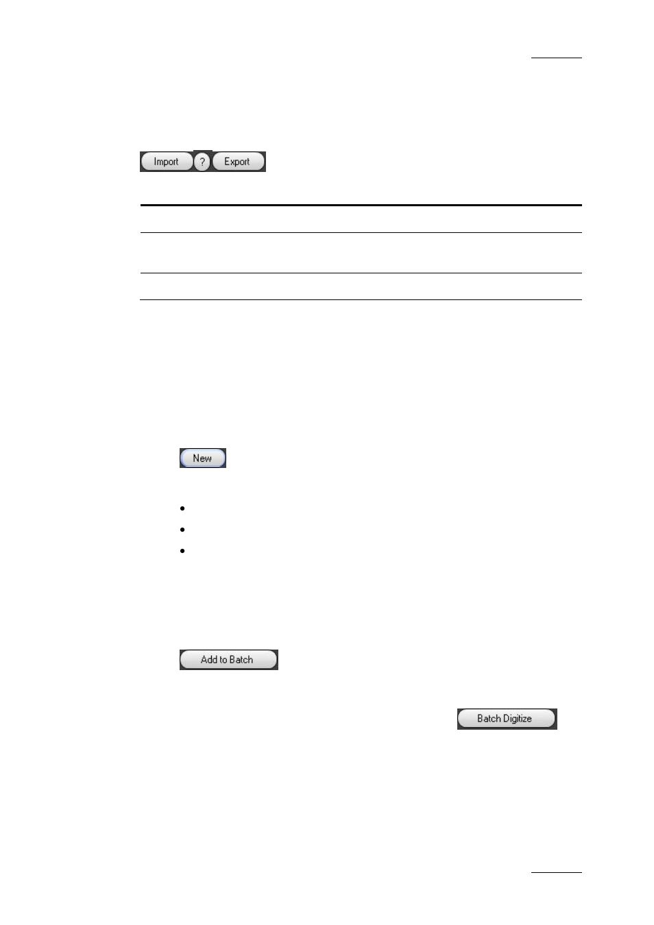Import / export buttons, 3 batch digitize procedure, How to create and process a batch list | Atch, Igitize, Rocedure | EVS IPDirector Version 4.4 - March 2008 Part 3 User's Manual User Manual | Page 32 / 188