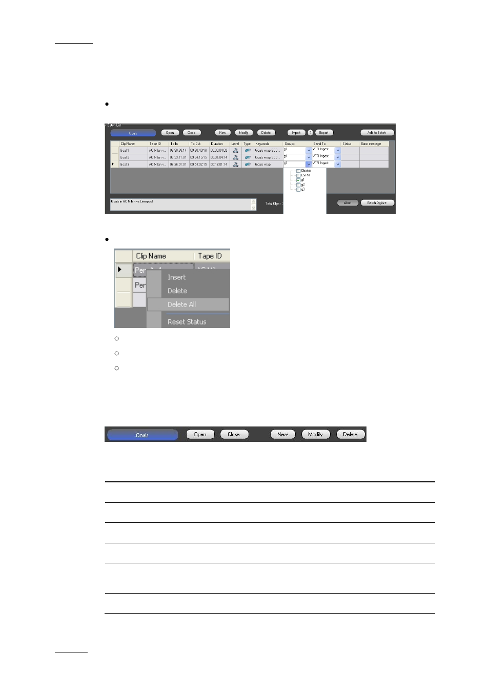 Editing a batch list, Managing batch lists | EVS IPDirector Version 4.4 - March 2008 Part 3 User's Manual User Manual | Page 33 / 188