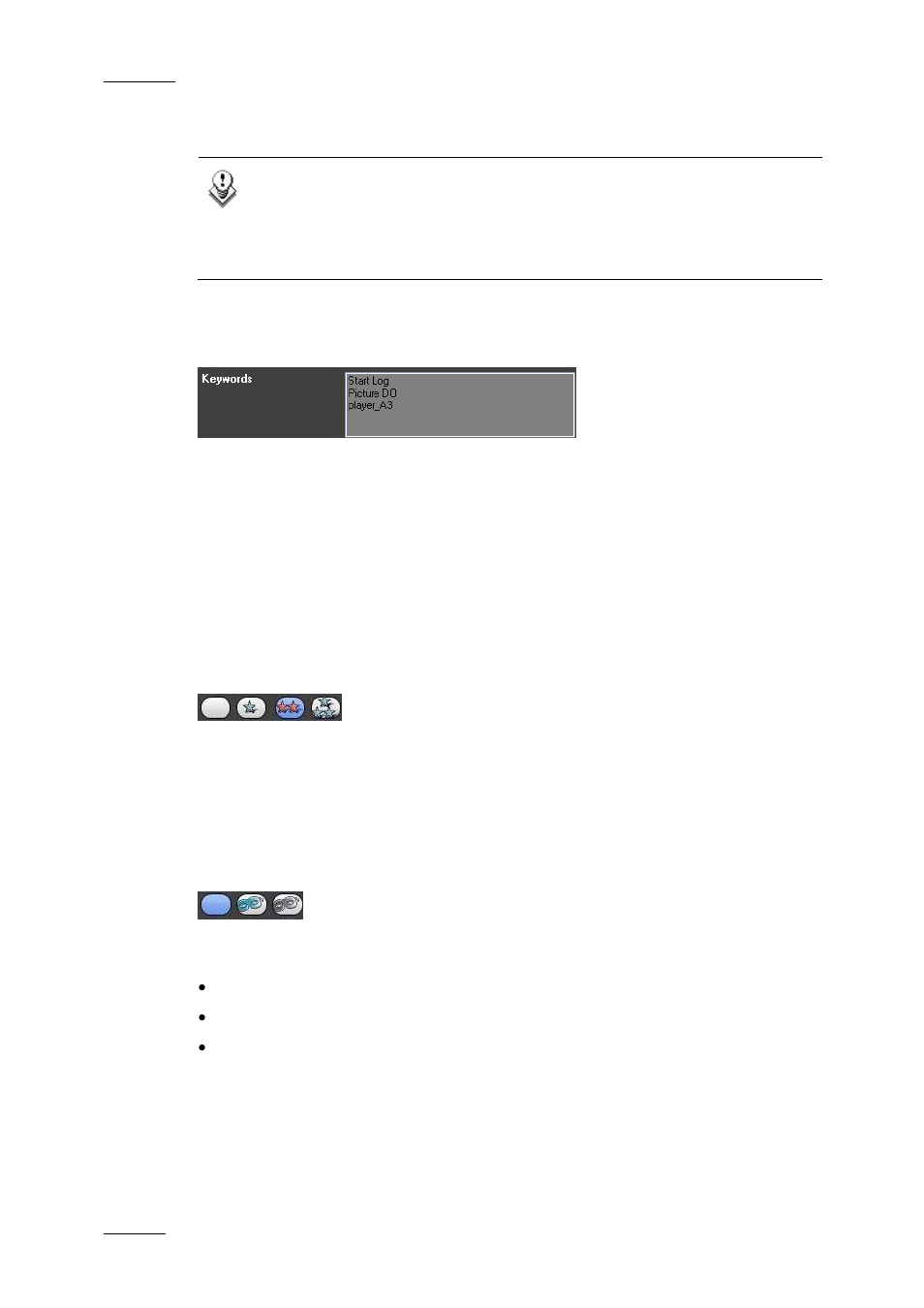 1 keyword list, 2 interest level icons, 3 clip type icons | EVS IPDirector Version 4.4 - March 2008 Part 3 User's Manual User Manual | Page 65 / 188