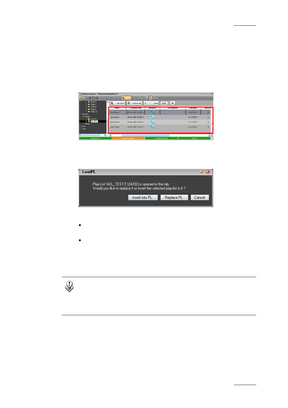 From the (mini) database explorer | EVS IPDirector Version 4.4 - March 2008 Part 3 User's Manual User Manual | Page 90 / 188