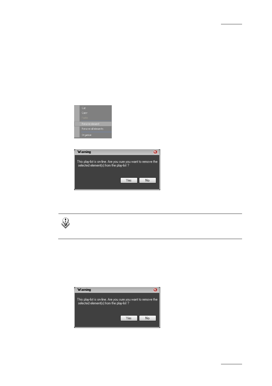 9 how to remove elements from a play-list, Ow to, Emove | Lements, Rom a | EVS IPDirector Version 4.4 - March 2008 Part 3 User's Manual User Manual | Page 98 / 188