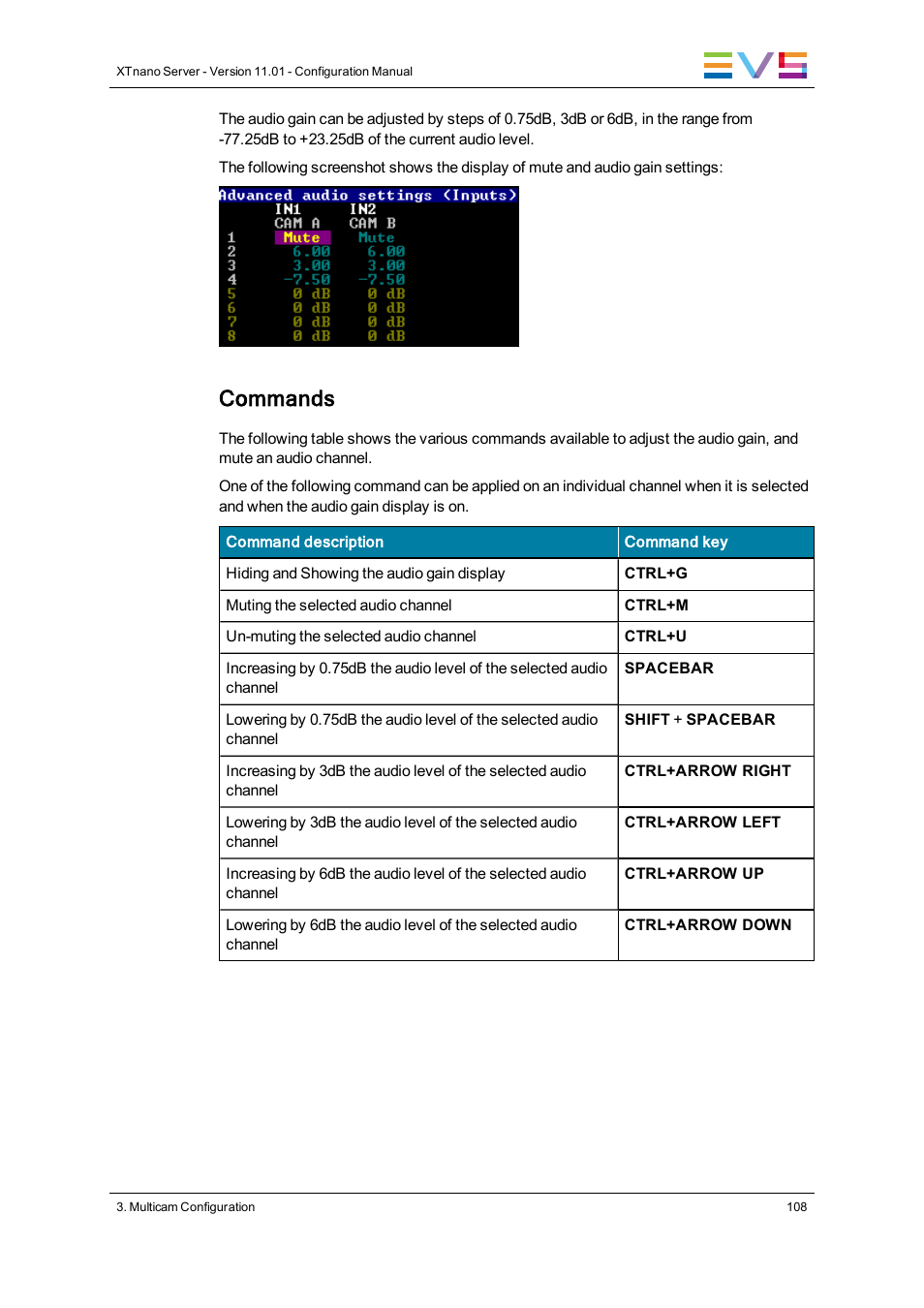 Commands | EVS XTnano Version 11.01 - November 2012 Configuration Manual User Manual | Page 118 / 182