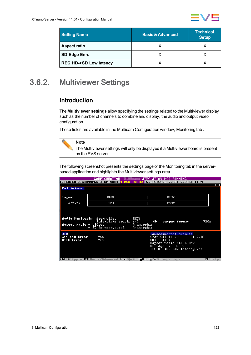 Multiviewer settings, Introduction | EVS XTnano Version 11.01 - November 2012 Configuration Manual User Manual | Page 132 / 182