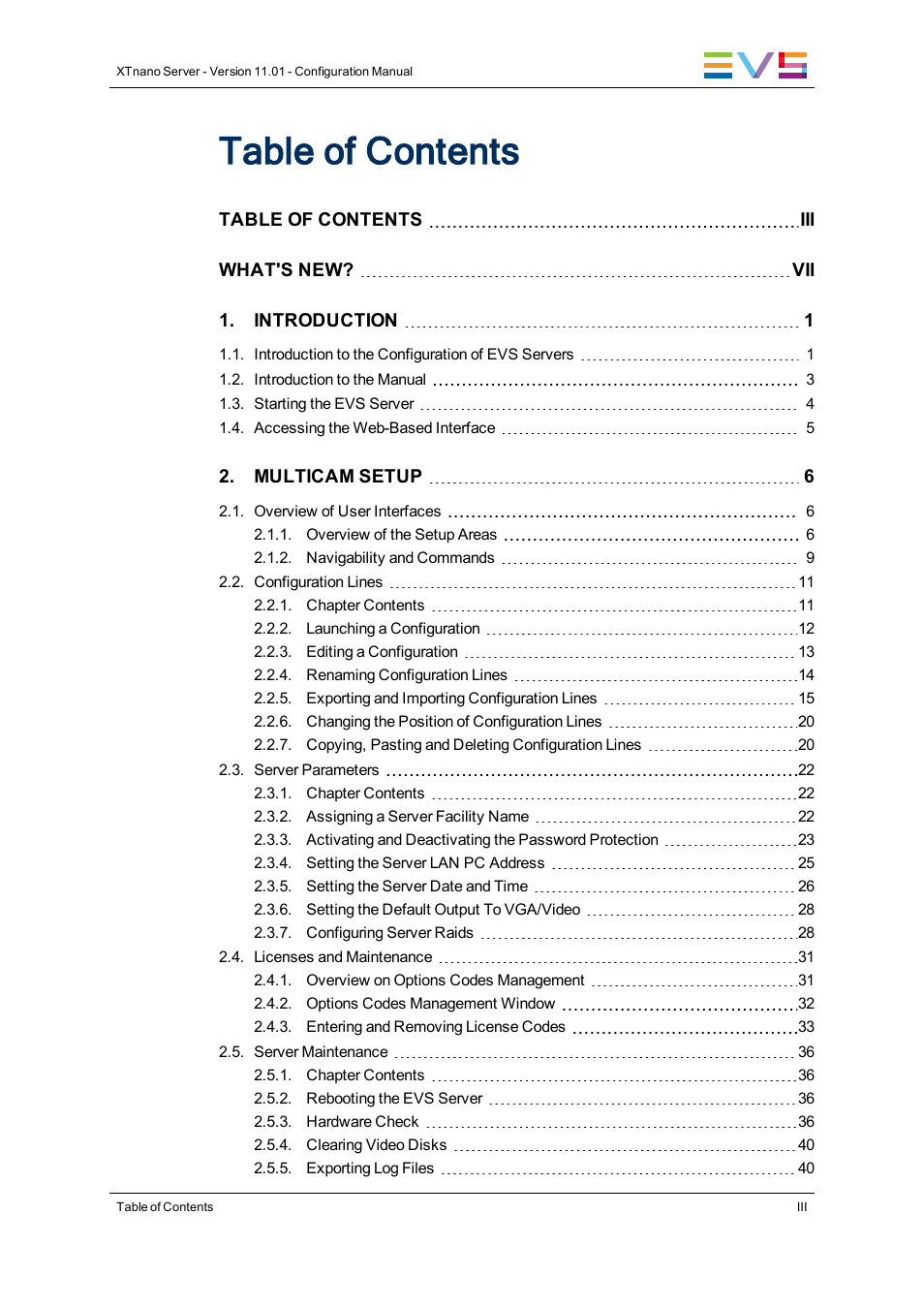 EVS XTnano Version 11.01 - November 2012 Configuration Manual User Manual | Page 5 / 182