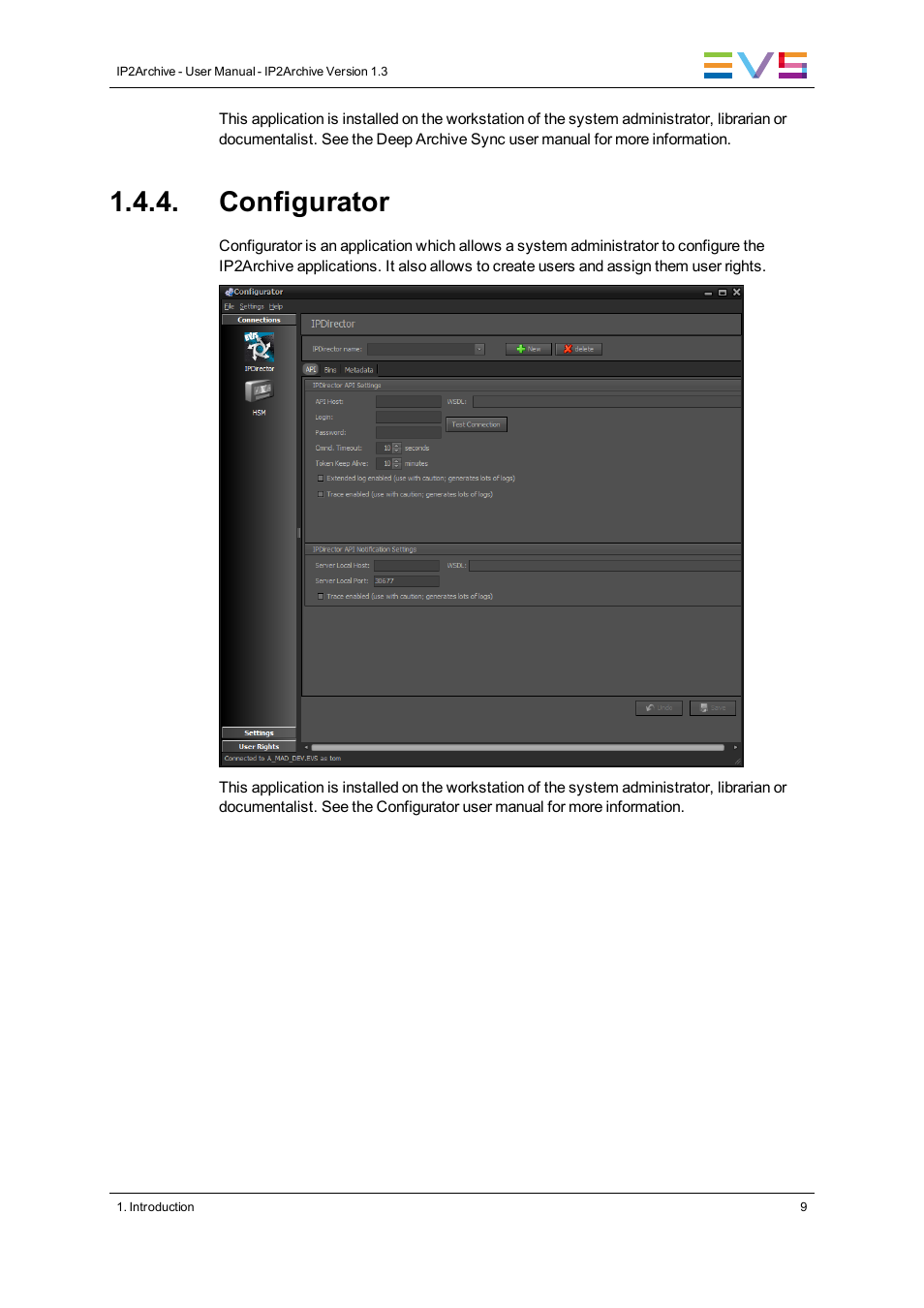 Configurator | EVS IP2Archive Version 1.3 - July 2013 User Manual User Manual | Page 17 / 35