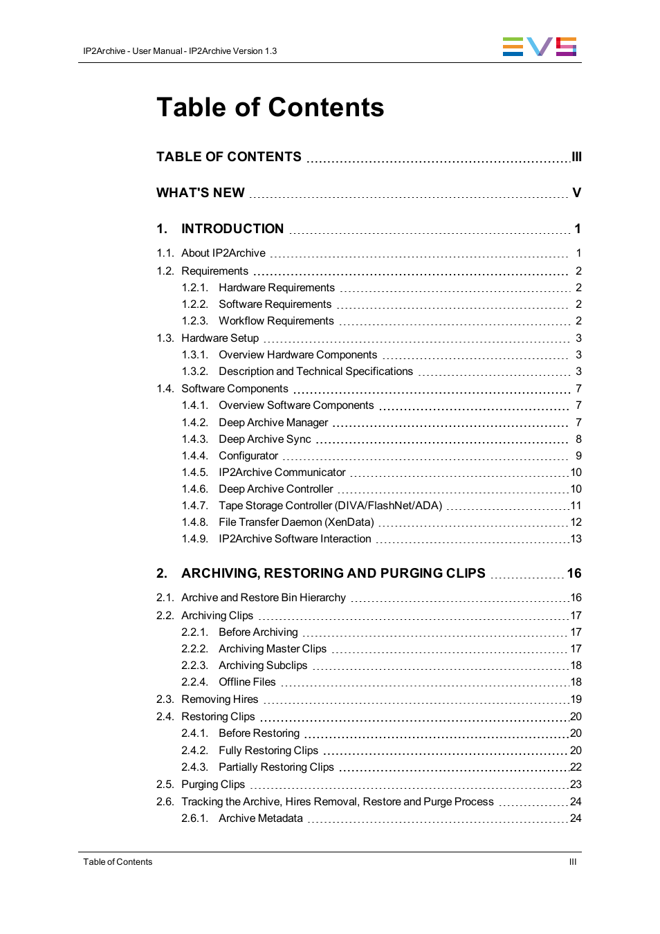 EVS IP2Archive Version 1.3 - July 2013 User Manual User Manual | Page 5 / 35