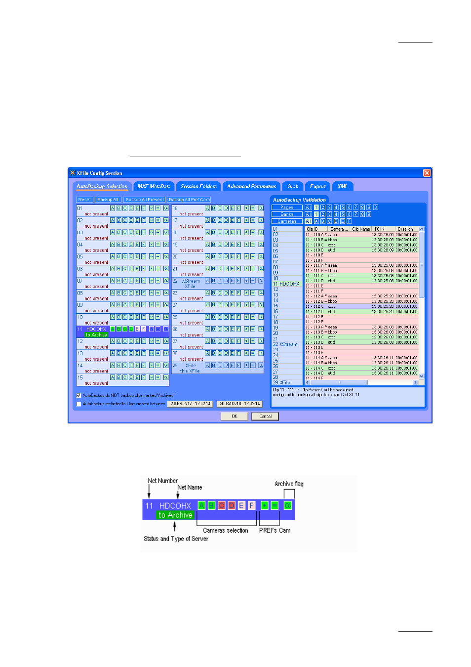 Session configuration | EVS Xfile Version 1.11 - April 2007 User Manual User Manual | Page 20 / 99