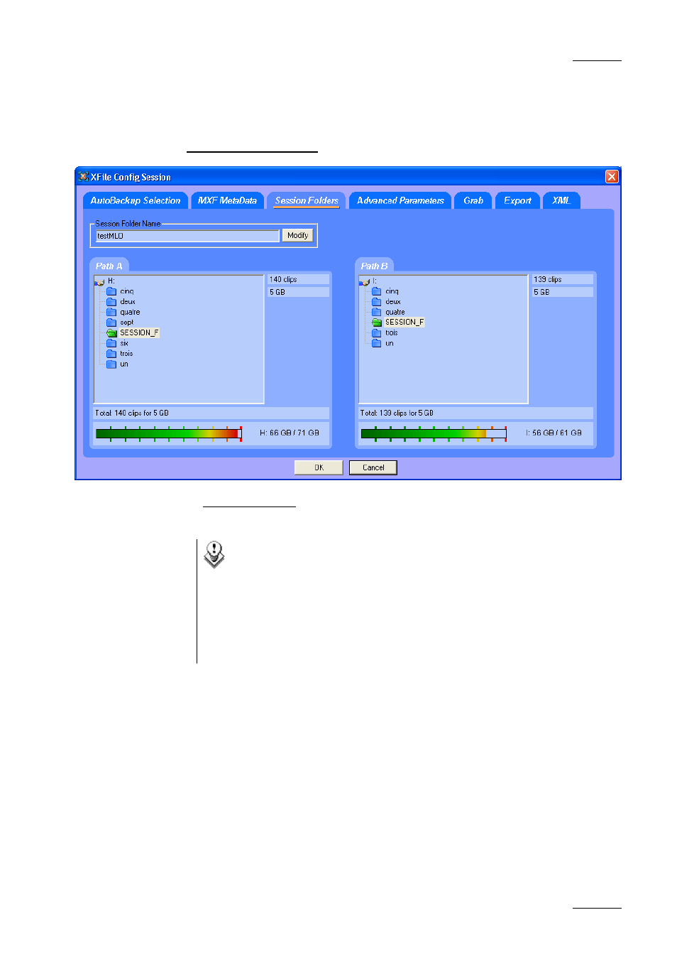 Xfile session area | EVS Xfile Version 1.11 - April 2007 User Manual User Manual | Page 26 / 99