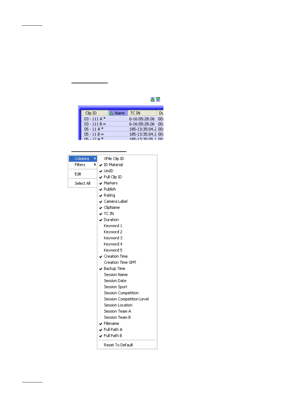Refining the selection in the xfile list | EVS Xfile Version 1.11 - April 2007 User Manual User Manual | Page 39 / 99