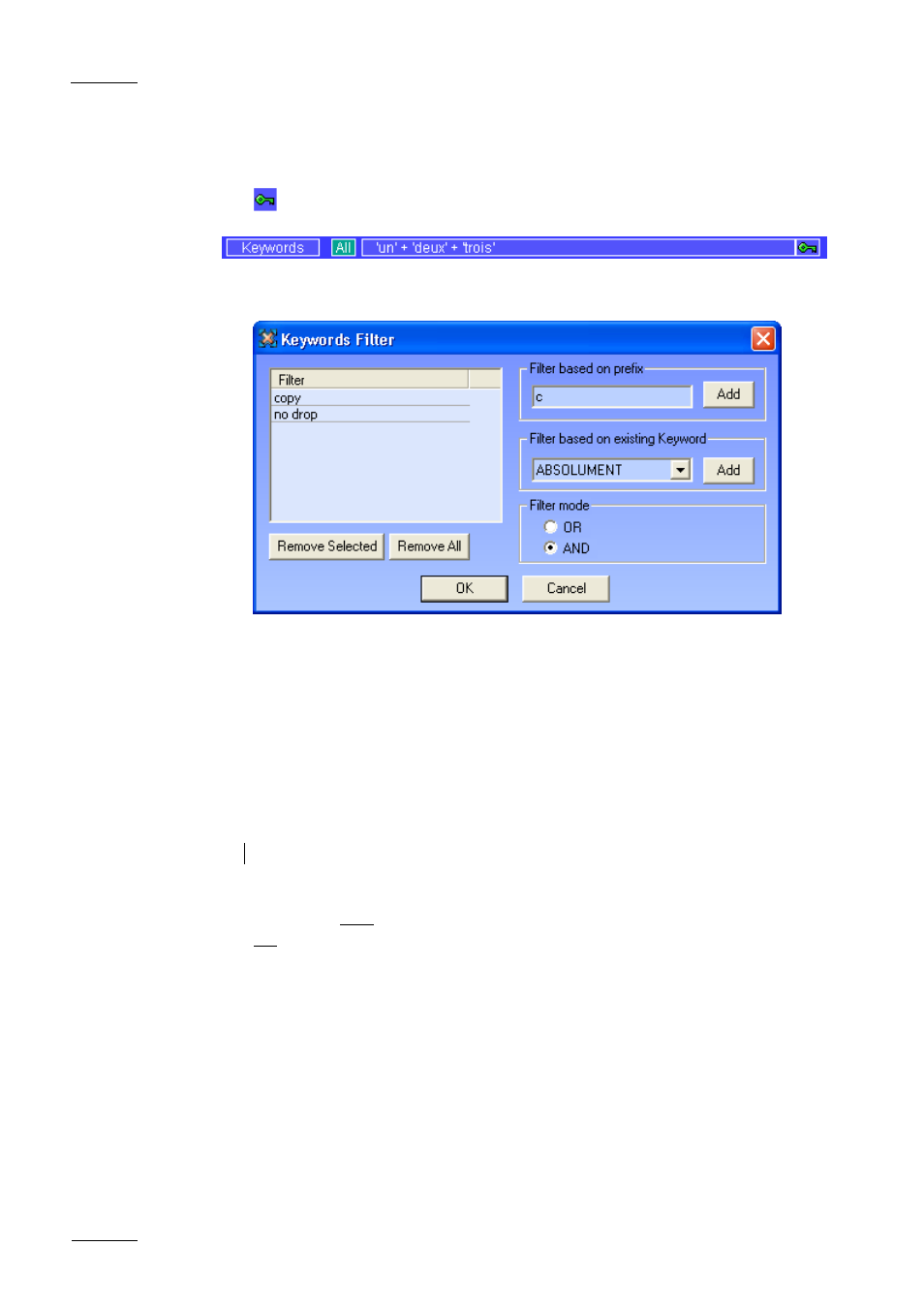 Keywords | EVS Xfile Version 1.11 - April 2007 User Manual User Manual | Page 47 / 99