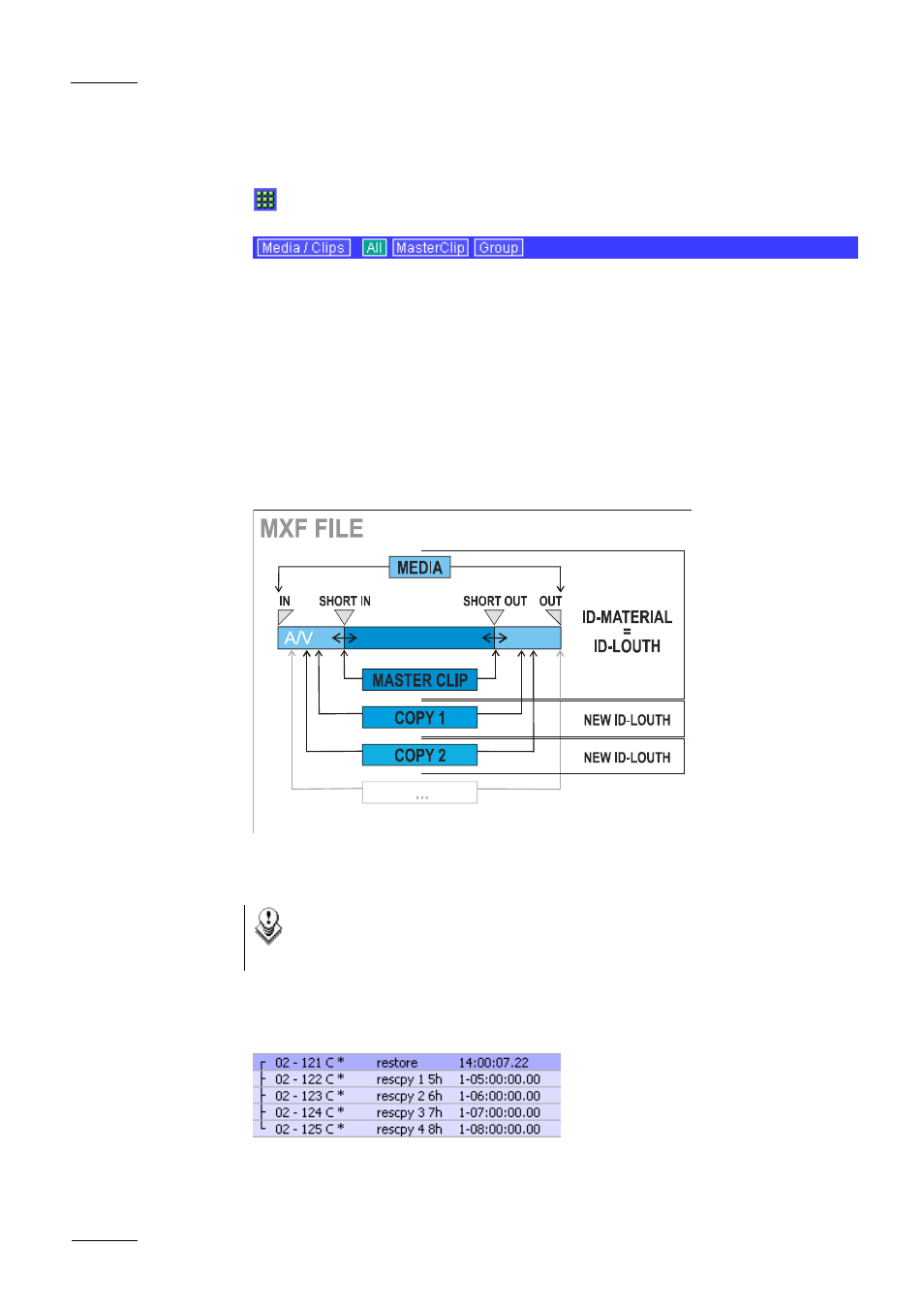 Media / clips | EVS Xfile Version 1.11 - April 2007 User Manual User Manual | Page 49 / 99