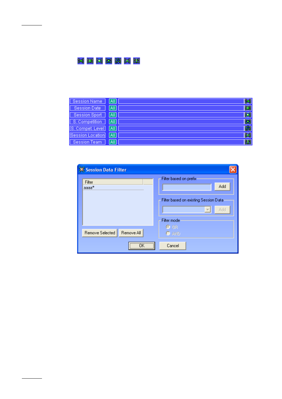 Session filters | EVS Xfile Version 1.11 - April 2007 User Manual User Manual | Page 51 / 99