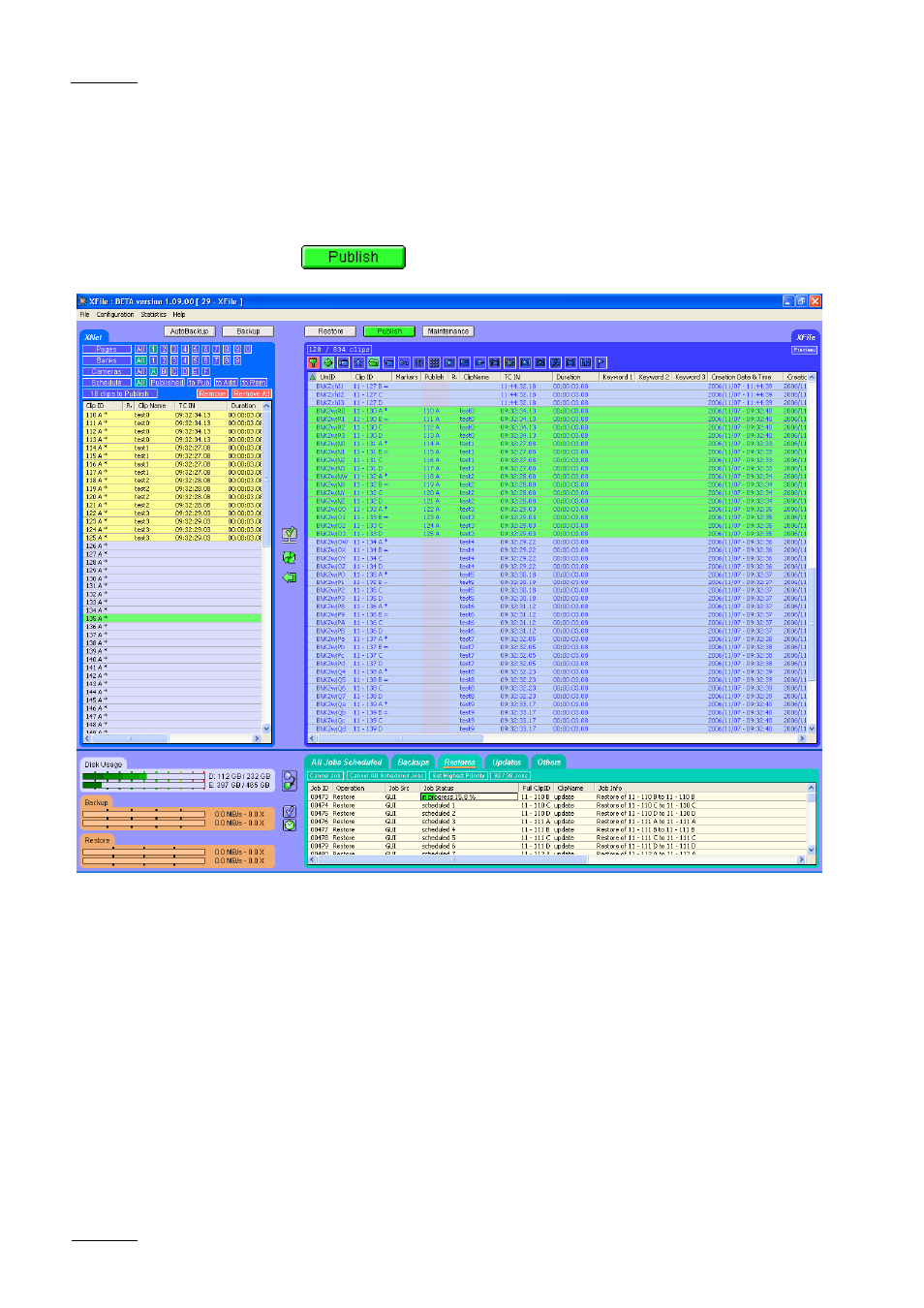 Publish mode | EVS Xfile Version 1.11 - April 2007 User Manual User Manual | Page 61 / 99