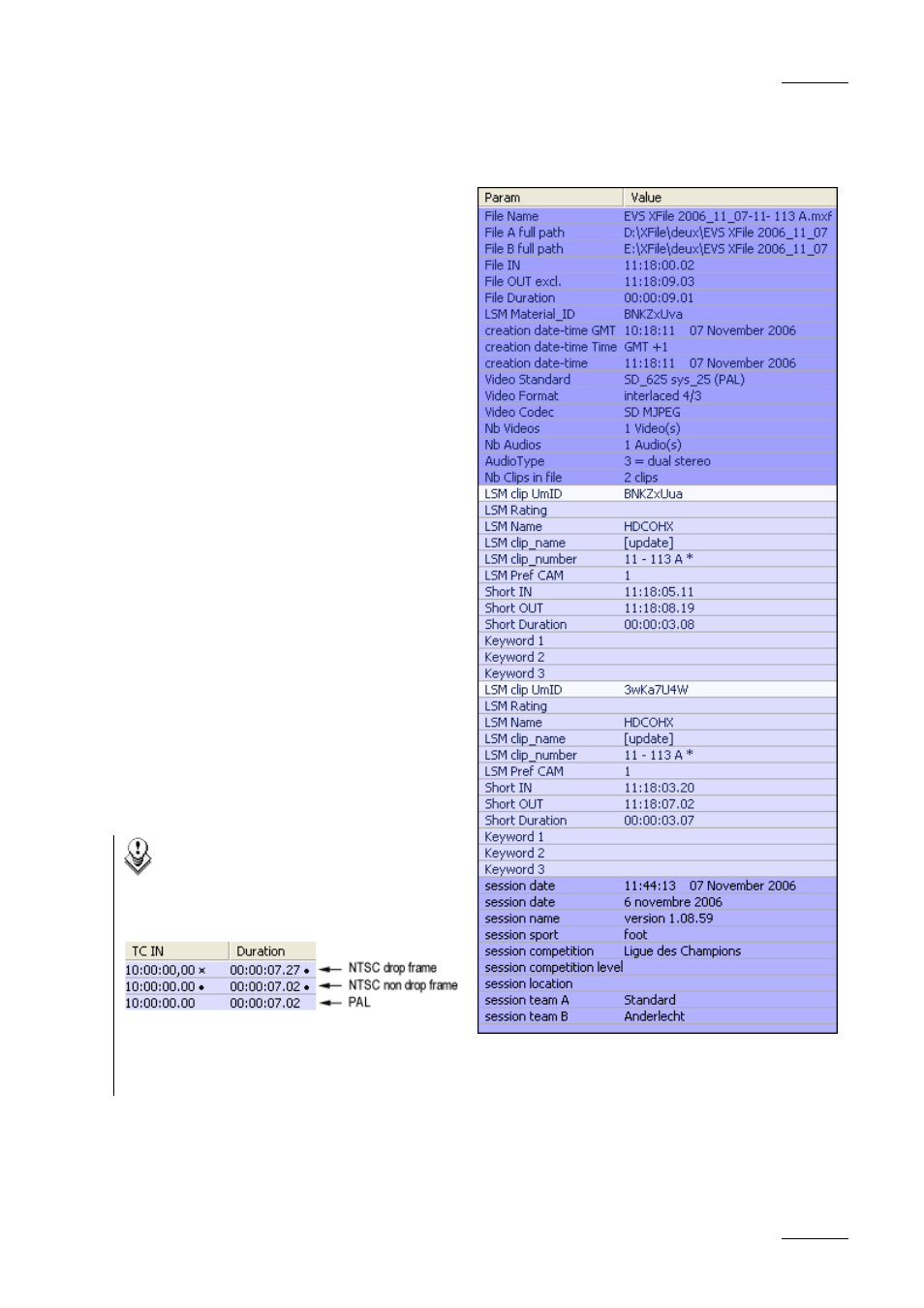 The data | EVS Xfile Version 1.11 - April 2007 User Manual User Manual | Page 66 / 99