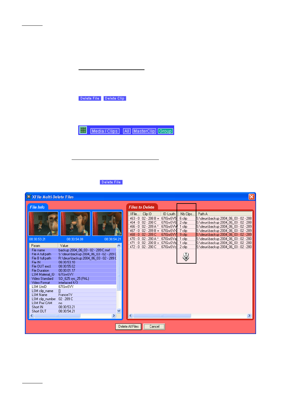 EVS Xfile Version 1.11 - April 2007 User Manual User Manual | Page 67 / 99